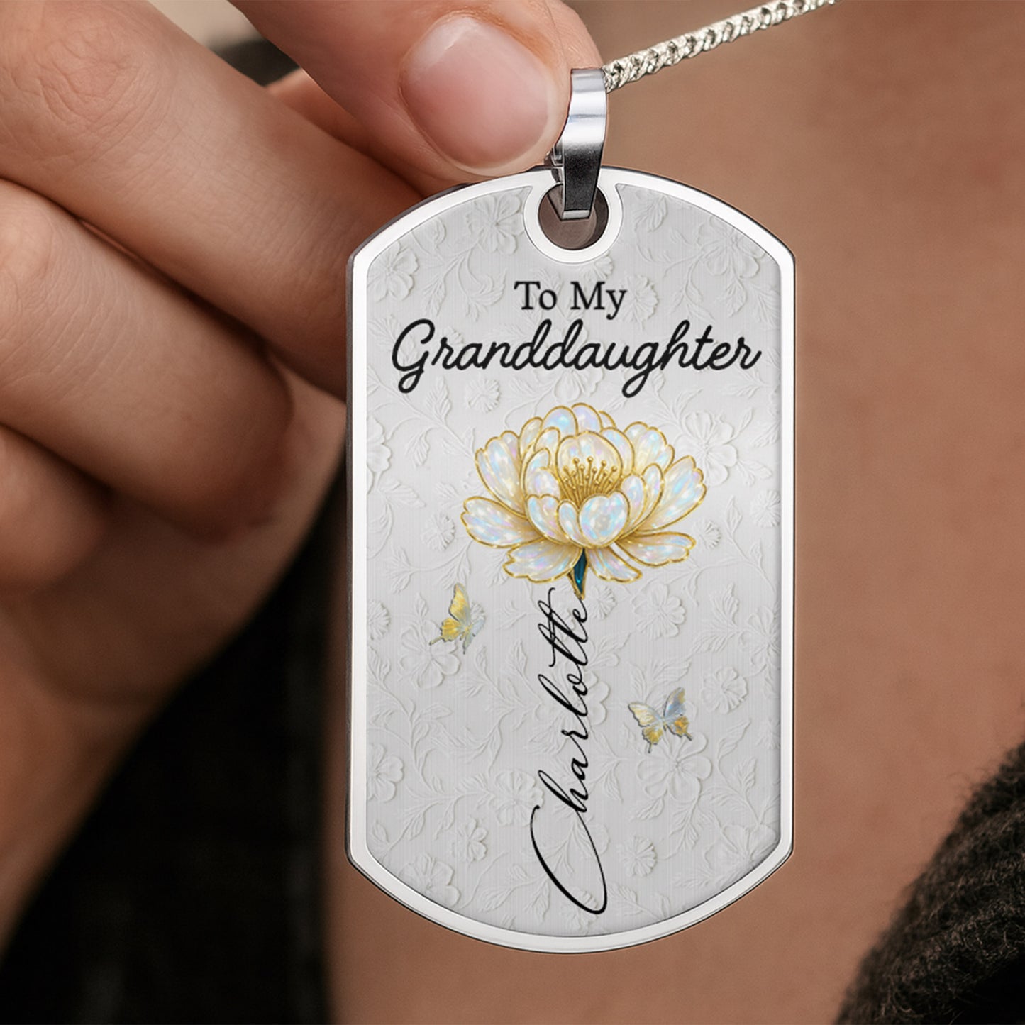 To My Granddaughter, Flower And Butterfly Design