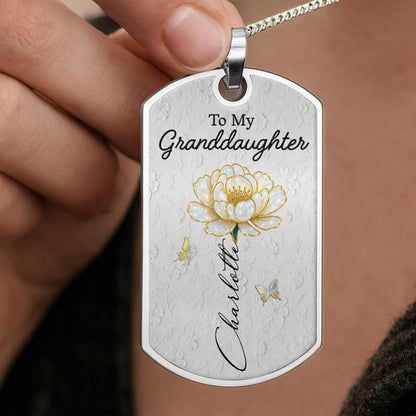 To My Granddaughter, Flower And Butterfly Design
