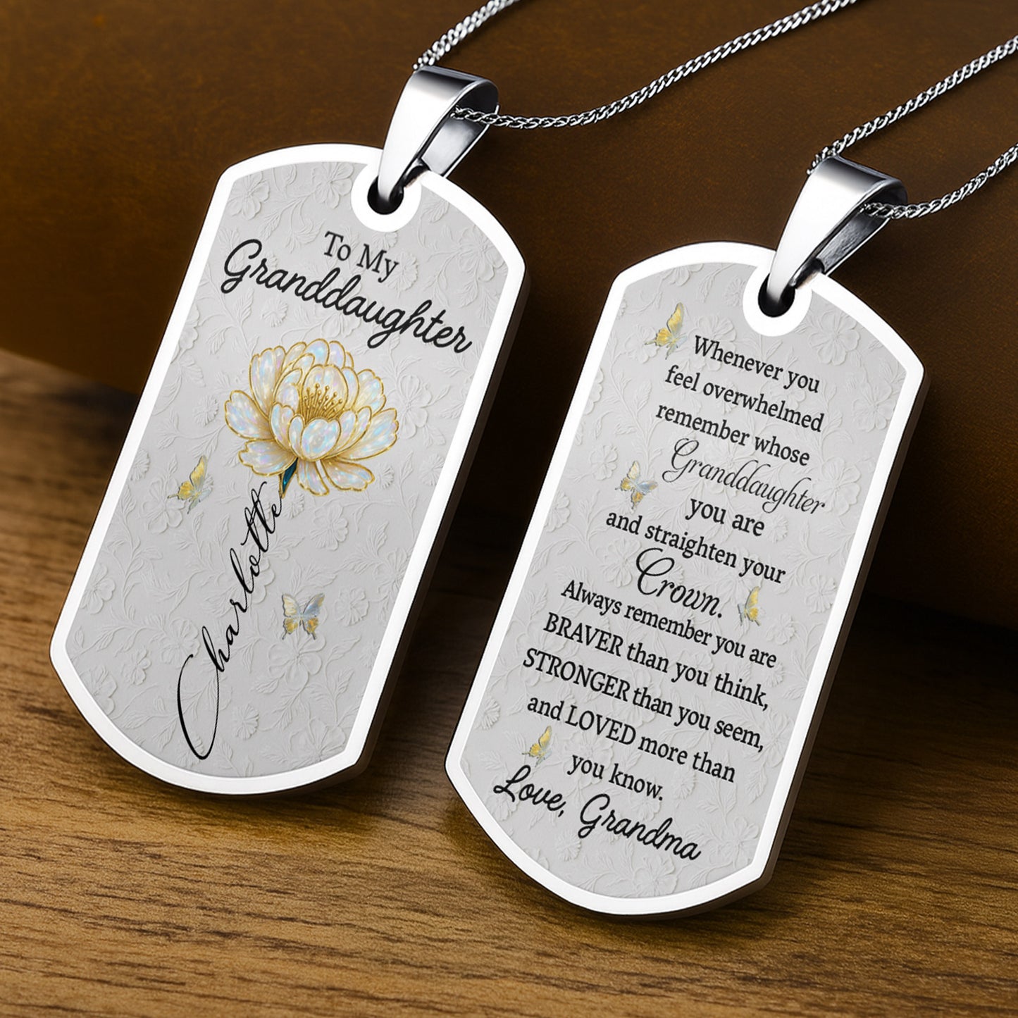 To My Granddaughter, Flower And Butterfly Design