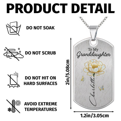 To My Granddaughter, Flower And Butterfly Design