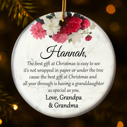 Le meilleur cadeau de Noël – Décoration personnalisée en céramique de forme ronde – GDT375_RCE