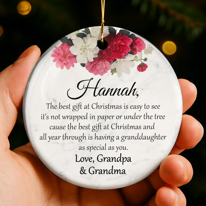 Le meilleur cadeau de Noël – Décoration personnalisée en céramique de forme ronde – GDT375_RCE