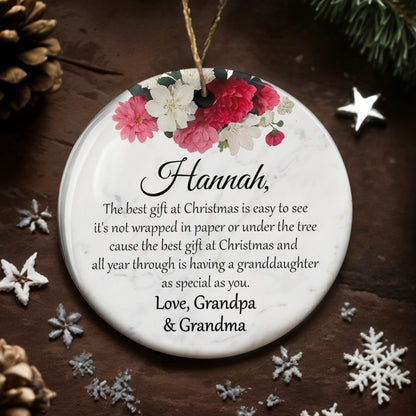 Le meilleur cadeau de Noël – Décoration personnalisée en céramique de forme ronde – GDT375_RCE