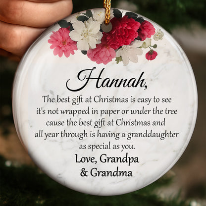 Le meilleur cadeau de Noël – Décoration personnalisée en céramique de forme ronde – GDT375_RCE