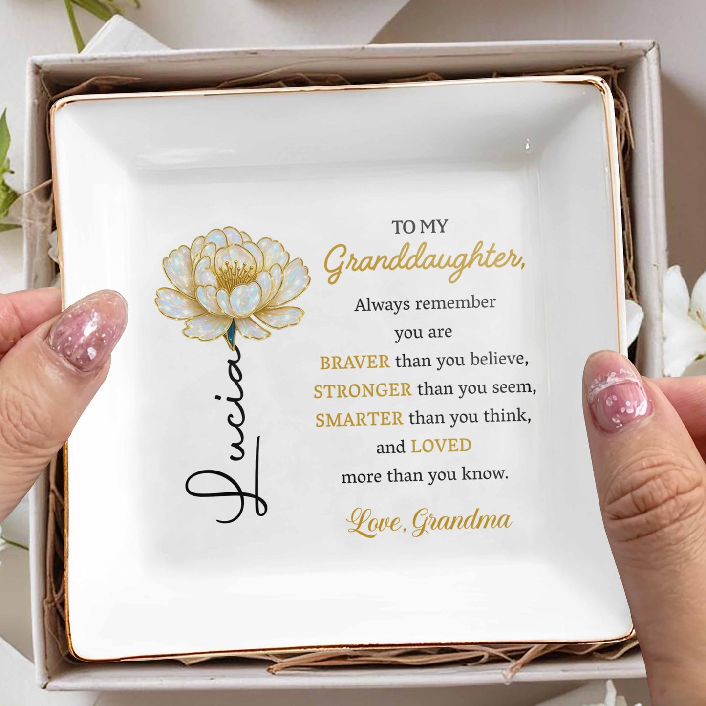 Always Remember You Are Braver, Stronger, Smarter, Flower Design