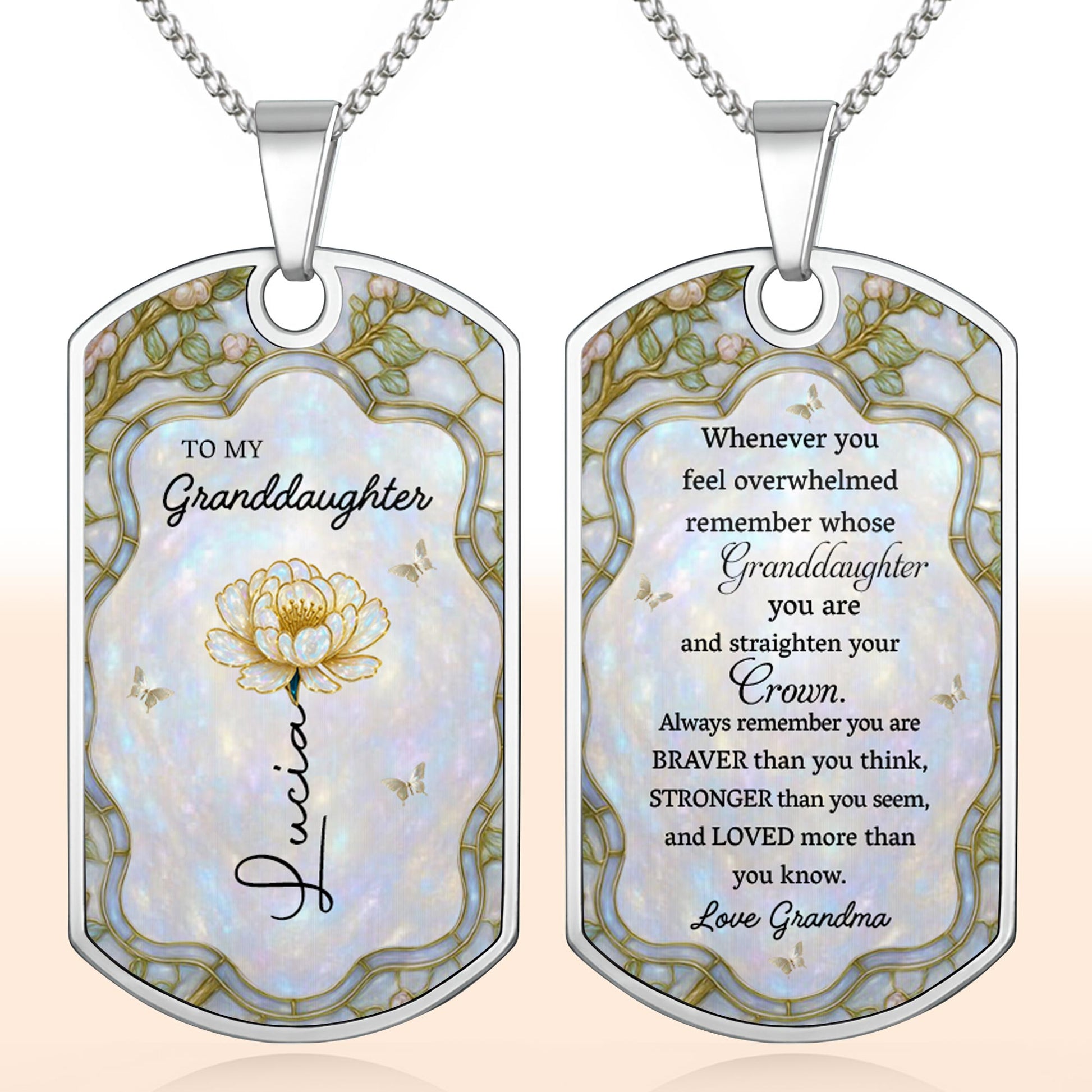 To My Granddaughter Love Forever With Flower And Butterflies