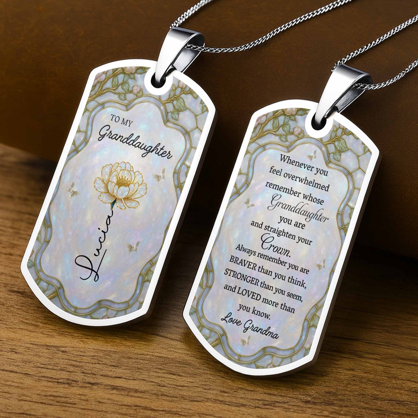 To My Granddaughter Love Forever With Flower And Butterflies