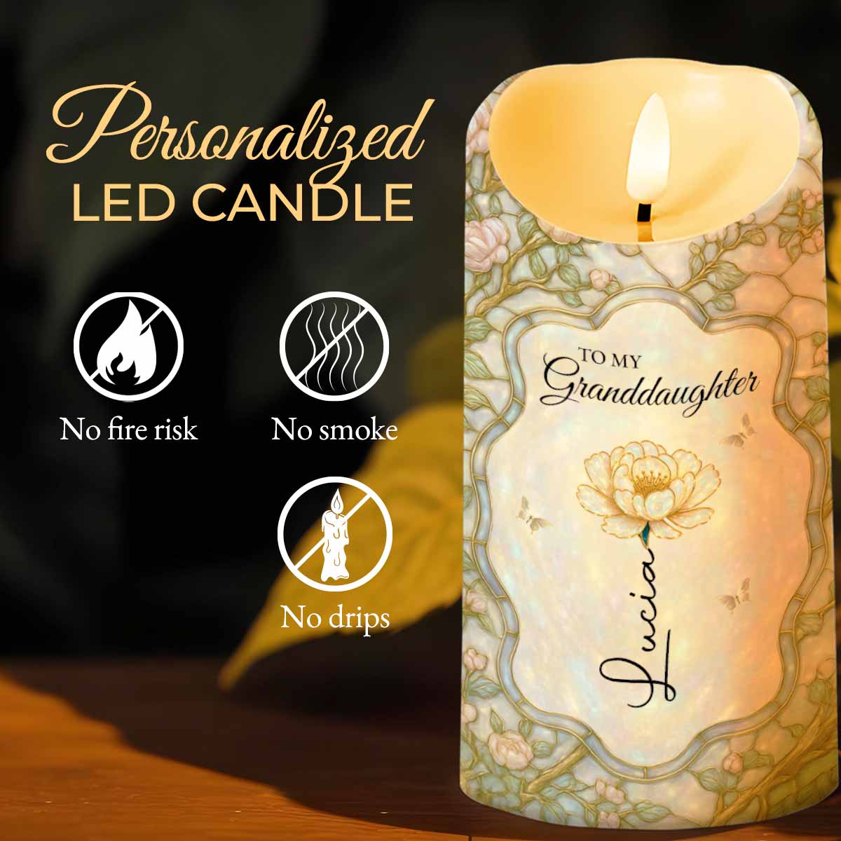 Once Upon A Time Keepsake Candle With Flowers