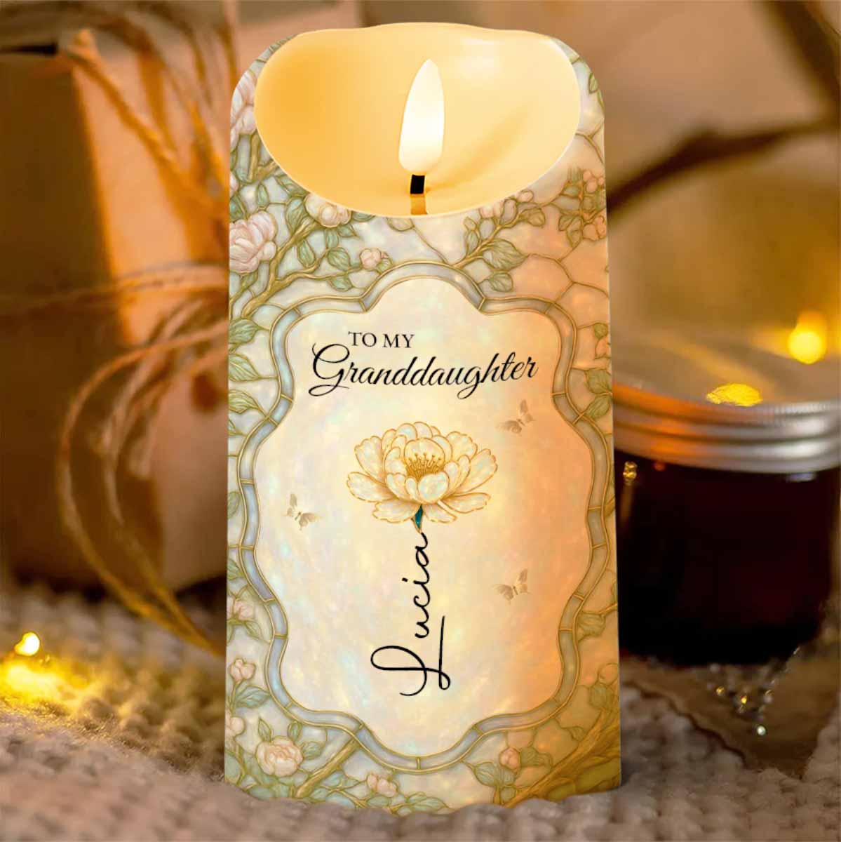 Once Upon A Time Keepsake Candle With Flowers
