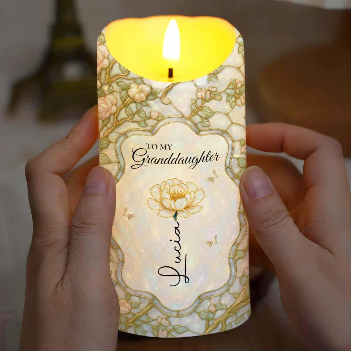 Once Upon A Time Keepsake Candle With Flowers