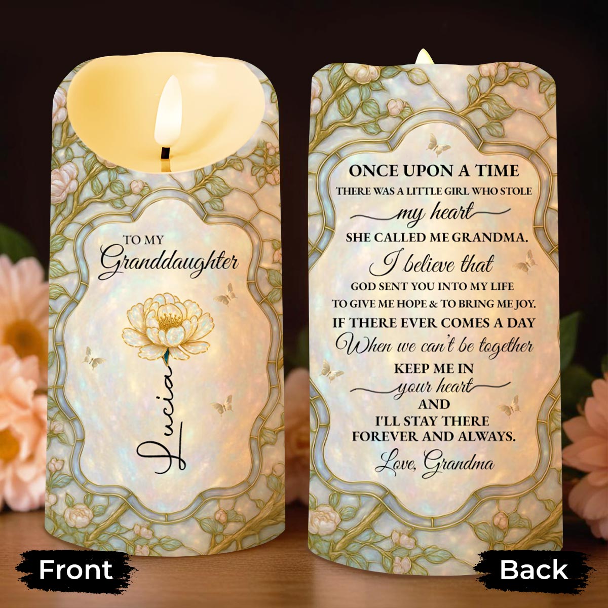 Once Upon A Time Keepsake Candle With Flowers