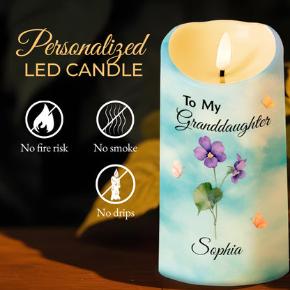 Para mi nieta: Sé valiente, ten coraje y ama la vida - Vela LED personalizada - GDT380_LECA