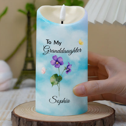 Para mi nieta: Sé valiente, ten coraje y ama la vida - Vela LED personalizada - GDT380_LECA