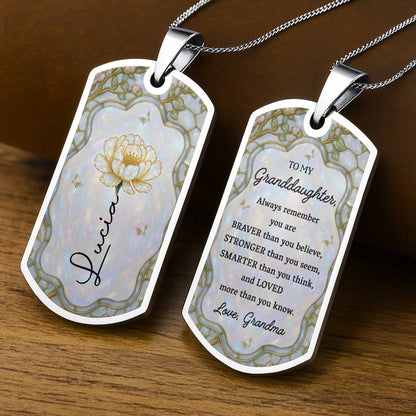 Beautiful Floral Design on Personalized Tag