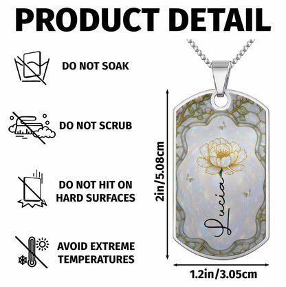 Beautiful Floral Design on Personalized Tag