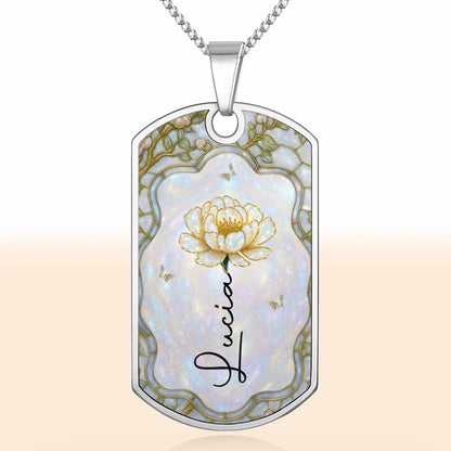 Beautiful Floral Design on Personalized Tag