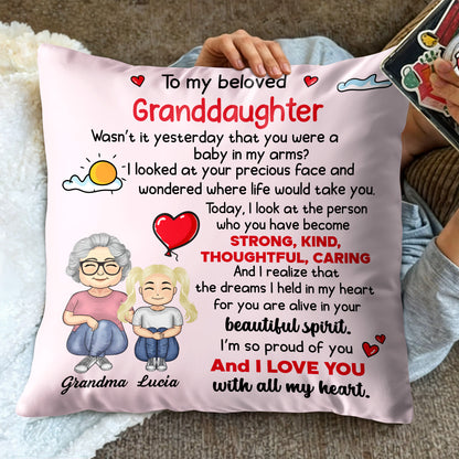 To My Beloved Granddaughter, Sun, Clouds, Hearts