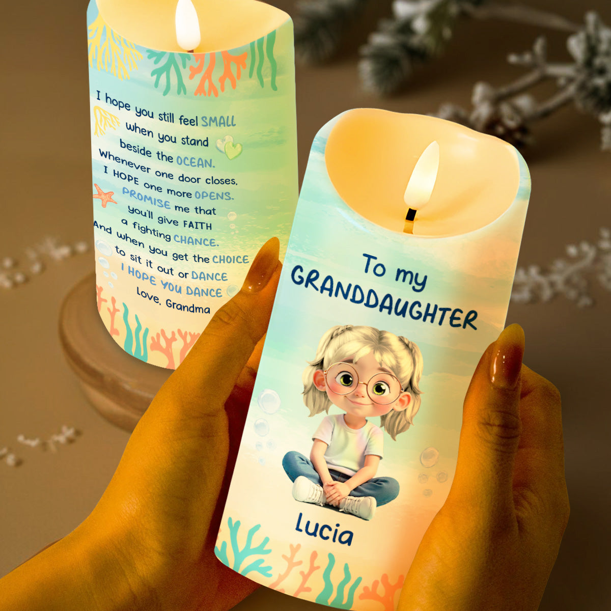 To My Granddaughter, Ocean And Starfish Themes