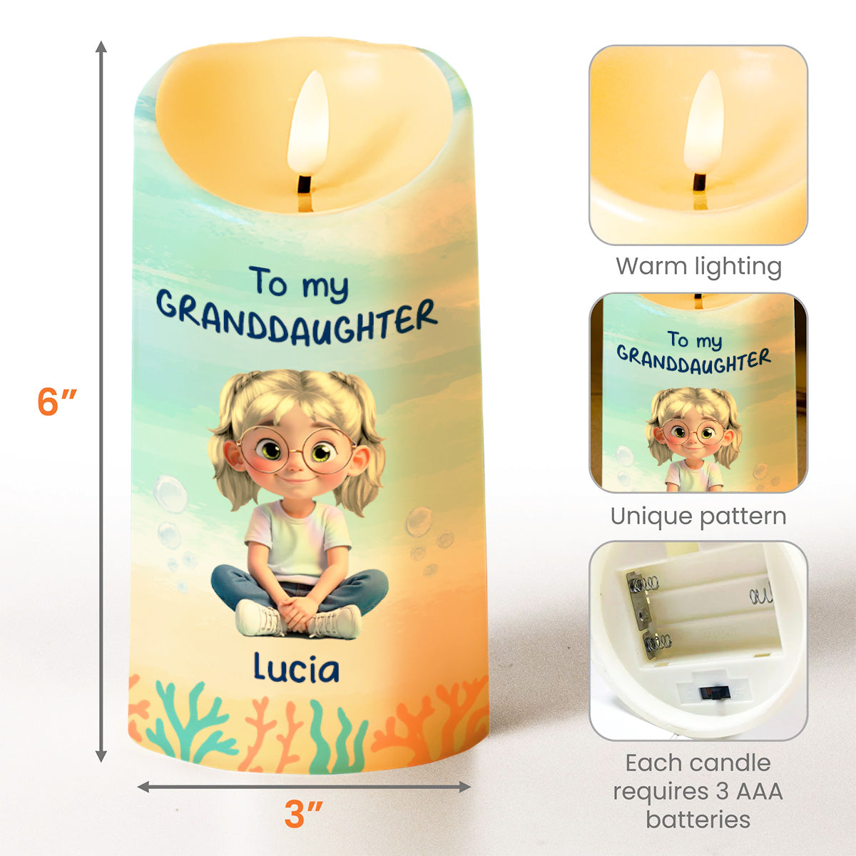 To My Granddaughter, Ocean And Starfish Themes