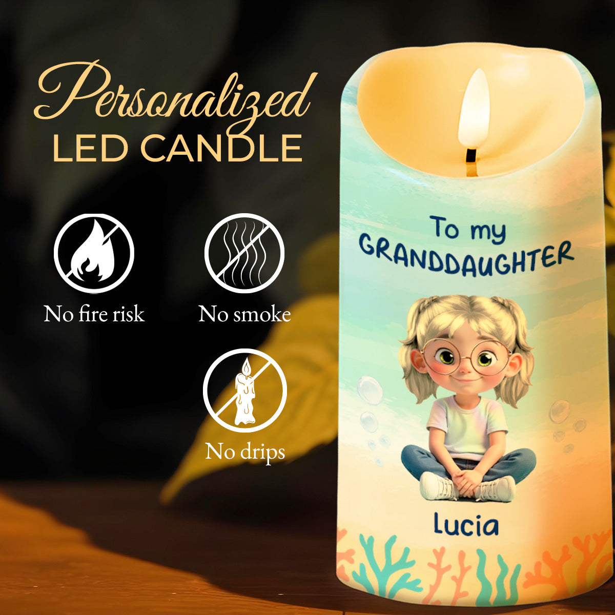 To My Granddaughter, Ocean And Starfish Themes