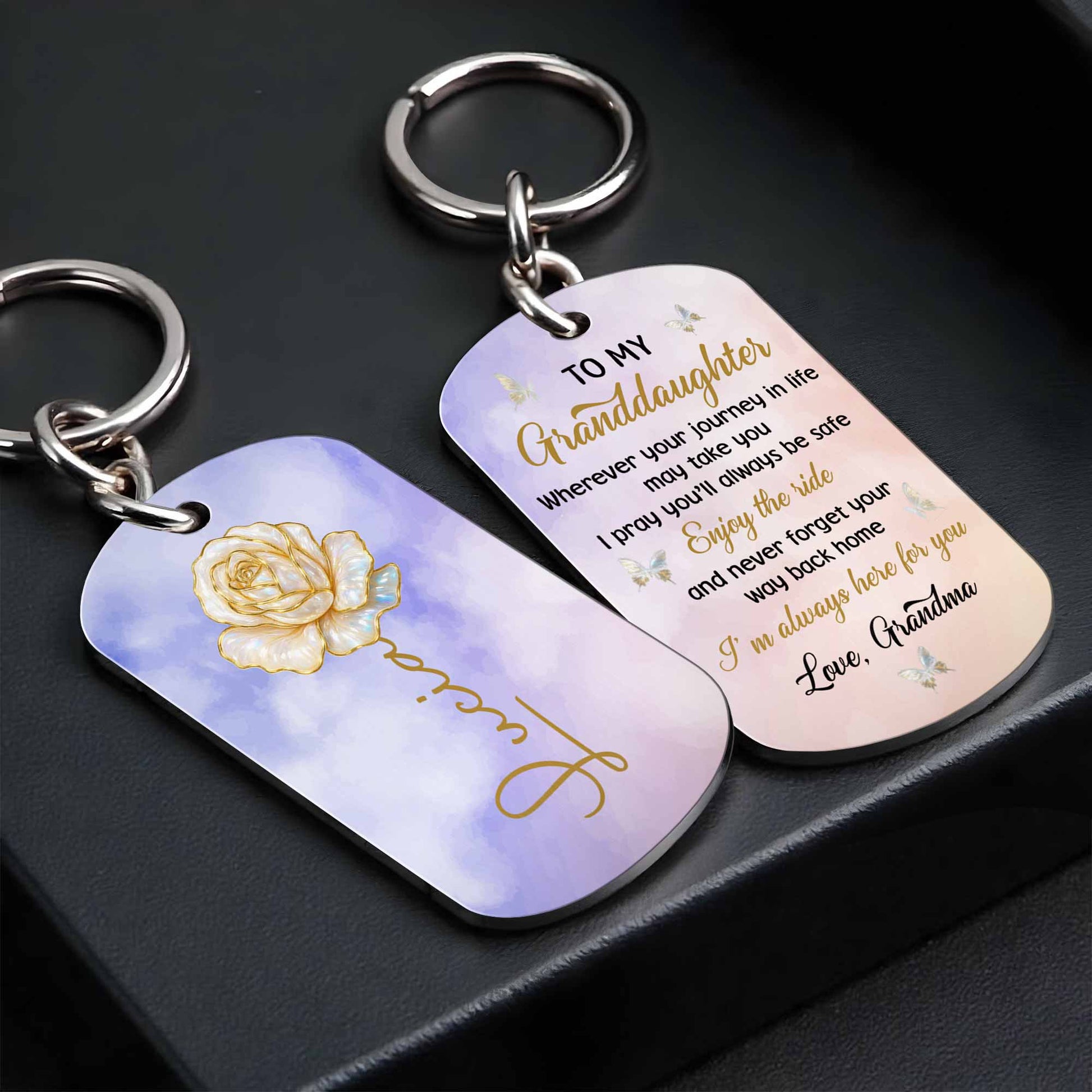 To My Granddaughter, Enjoy The Ride, Rose And Butterfly