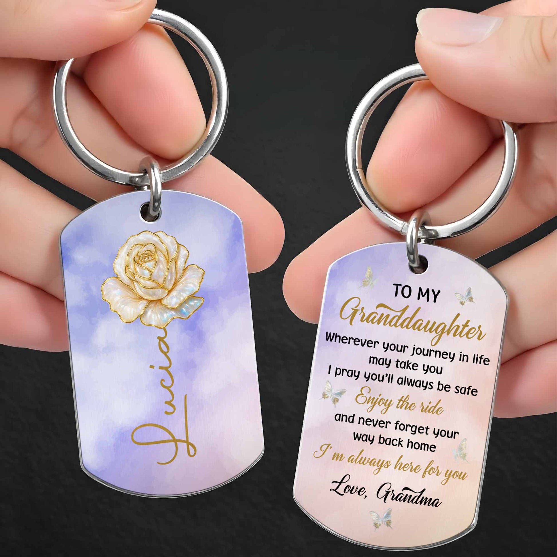 To My Granddaughter, Enjoy The Ride, Rose And Butterfly