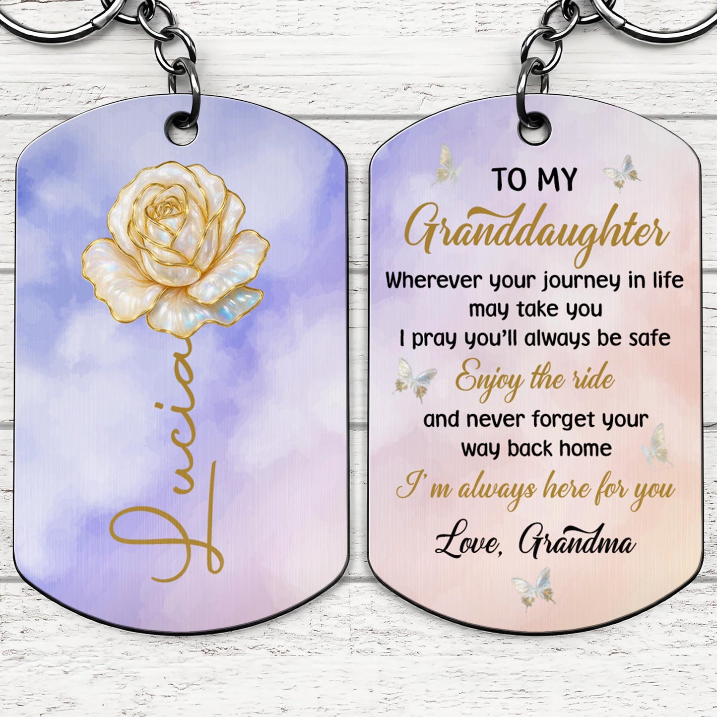 To My Granddaughter, Enjoy The Ride, Rose And Butterfly
