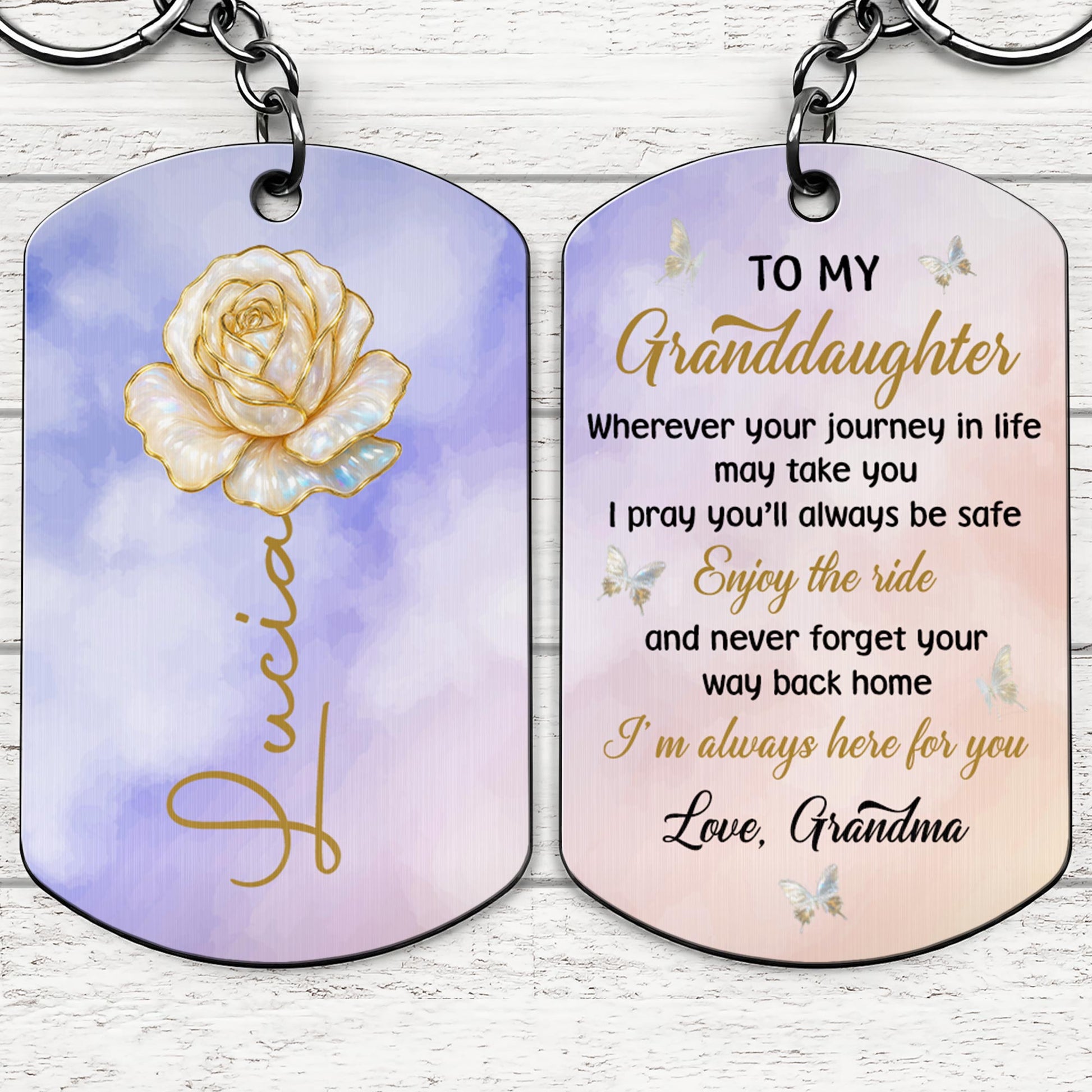 To My Granddaughter, Enjoy The Ride, Rose And Butterfly