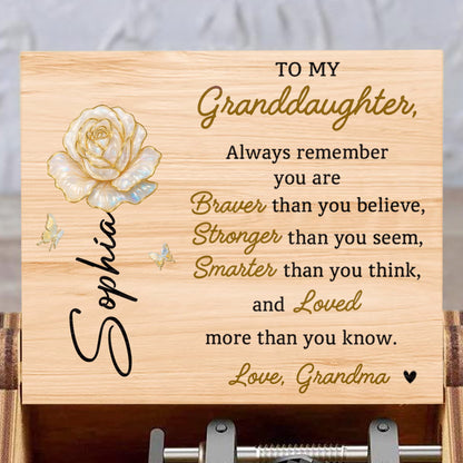 To My Granddaughter Always Remember You Are Braver Rose and Butterfly