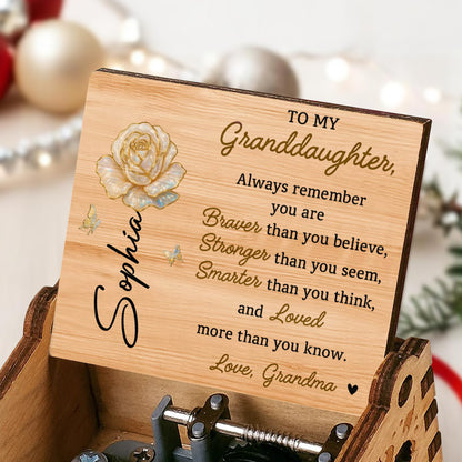 To My Granddaughter Always Remember You Are Braver Rose and Butterfly