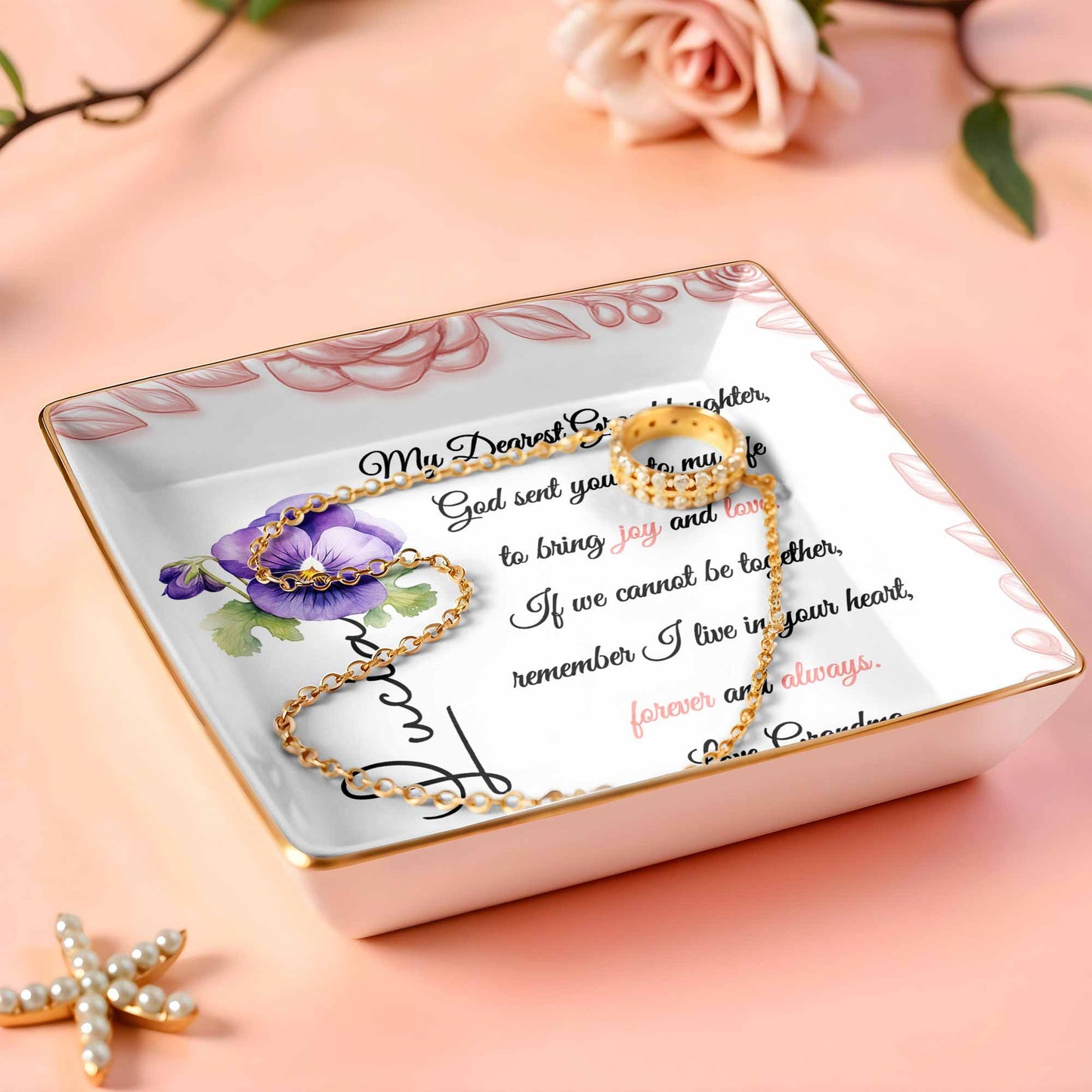 My Dearest Granddaughter, Flowers and Love Message