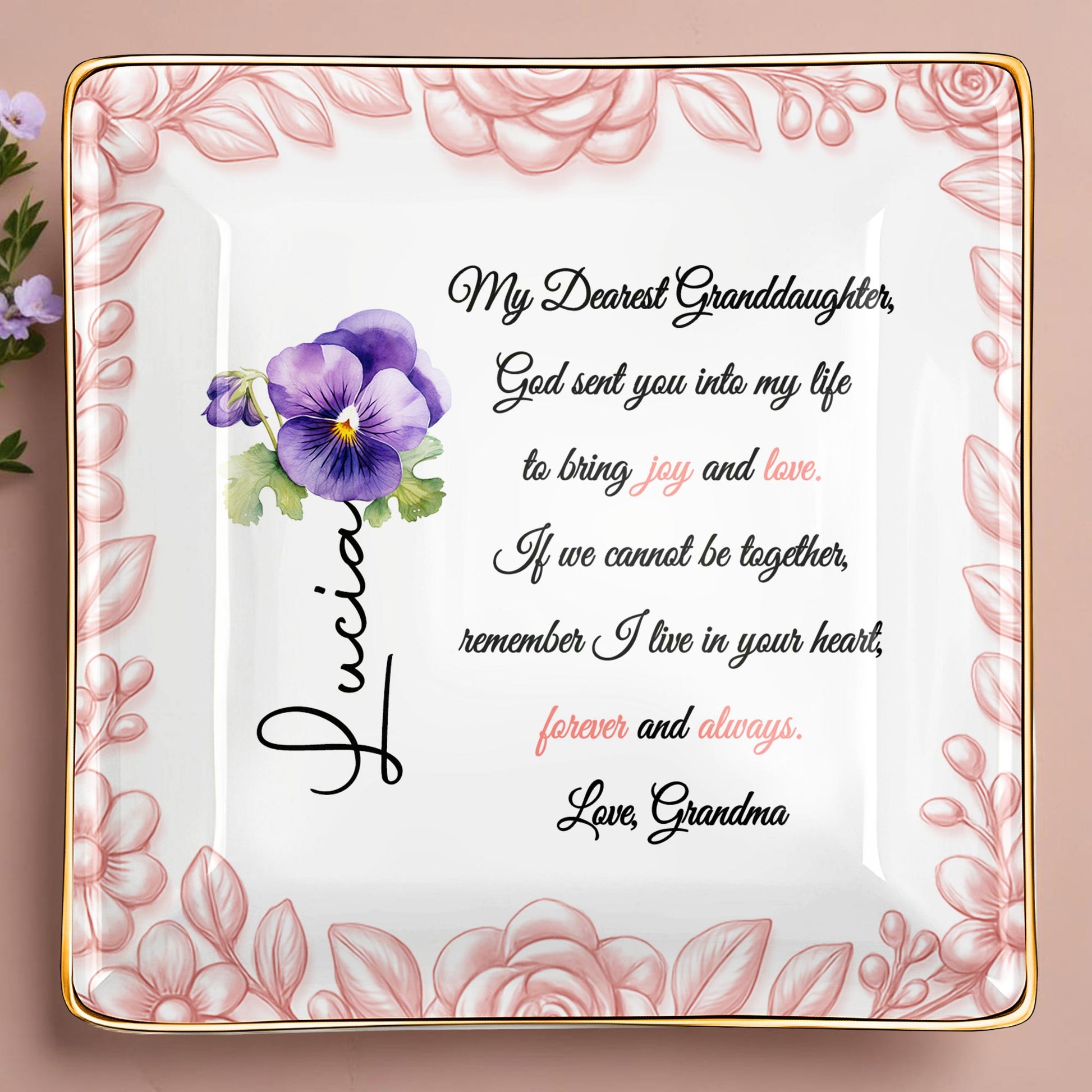 My Dearest Granddaughter, Flowers and Love Message