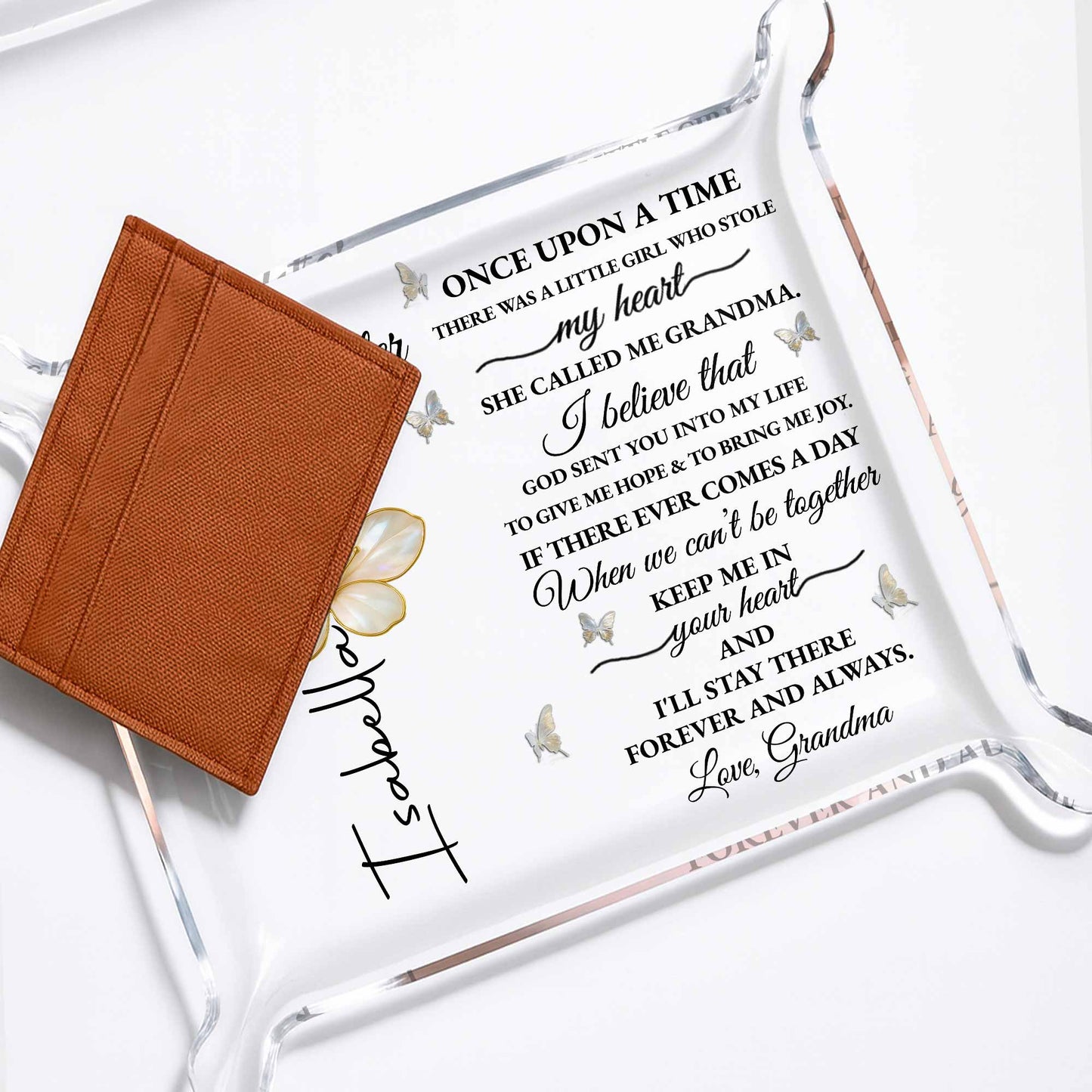 To My Granddaughter, Love Grandma, Flowers And Butterflies