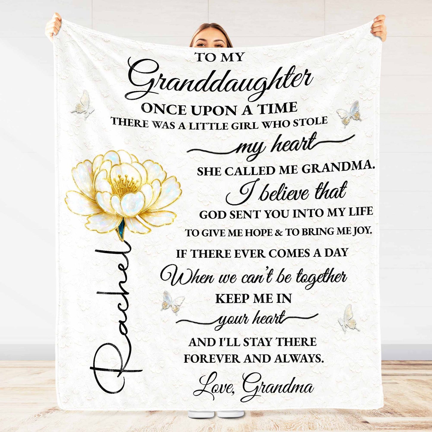To My Granddaughter, Once Upon A Time, Rose And Butterflies