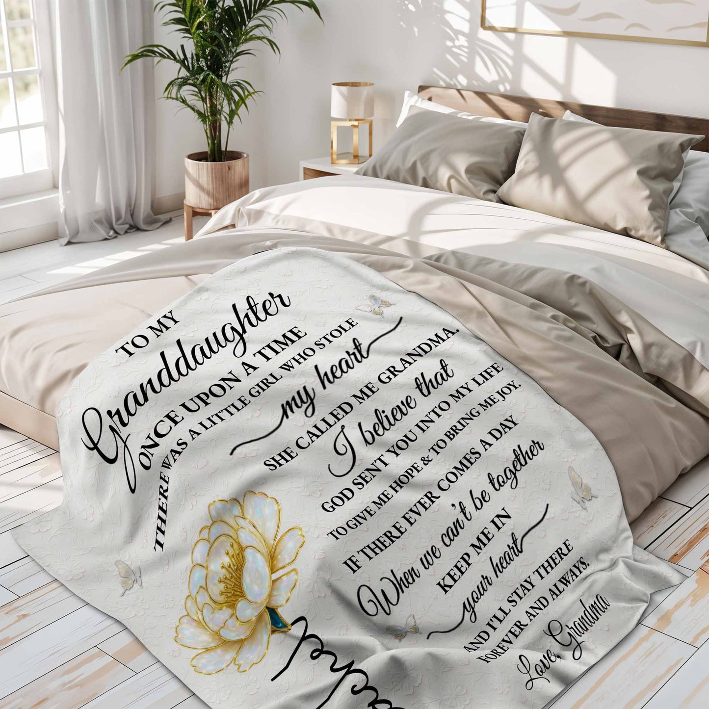 To My Granddaughter, Once Upon A Time, Rose And Butterflies