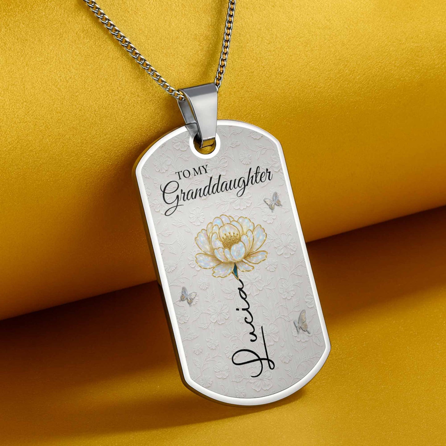 To My Granddaughter Love You Forever Flower Necklace