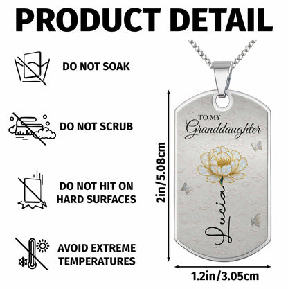 To My Granddaughter Love You Forever Flower Necklace