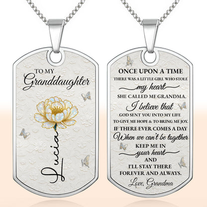 To My Granddaughter Love You Forever Flower Necklace