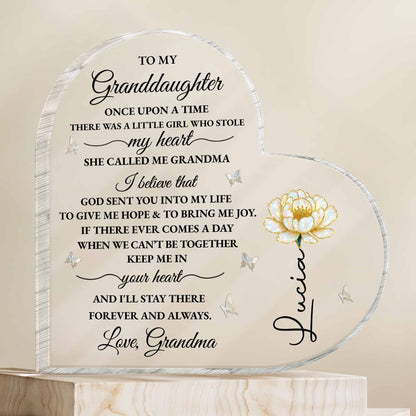 To My Granddaughter, Keepsake With Flower And Butterflies