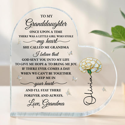 To My Granddaughter, Keepsake With Flower And Butterflies