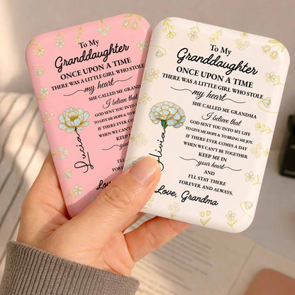 To My Granddaughter Once Upon A Time Gold Flowers Pocket Mirror
