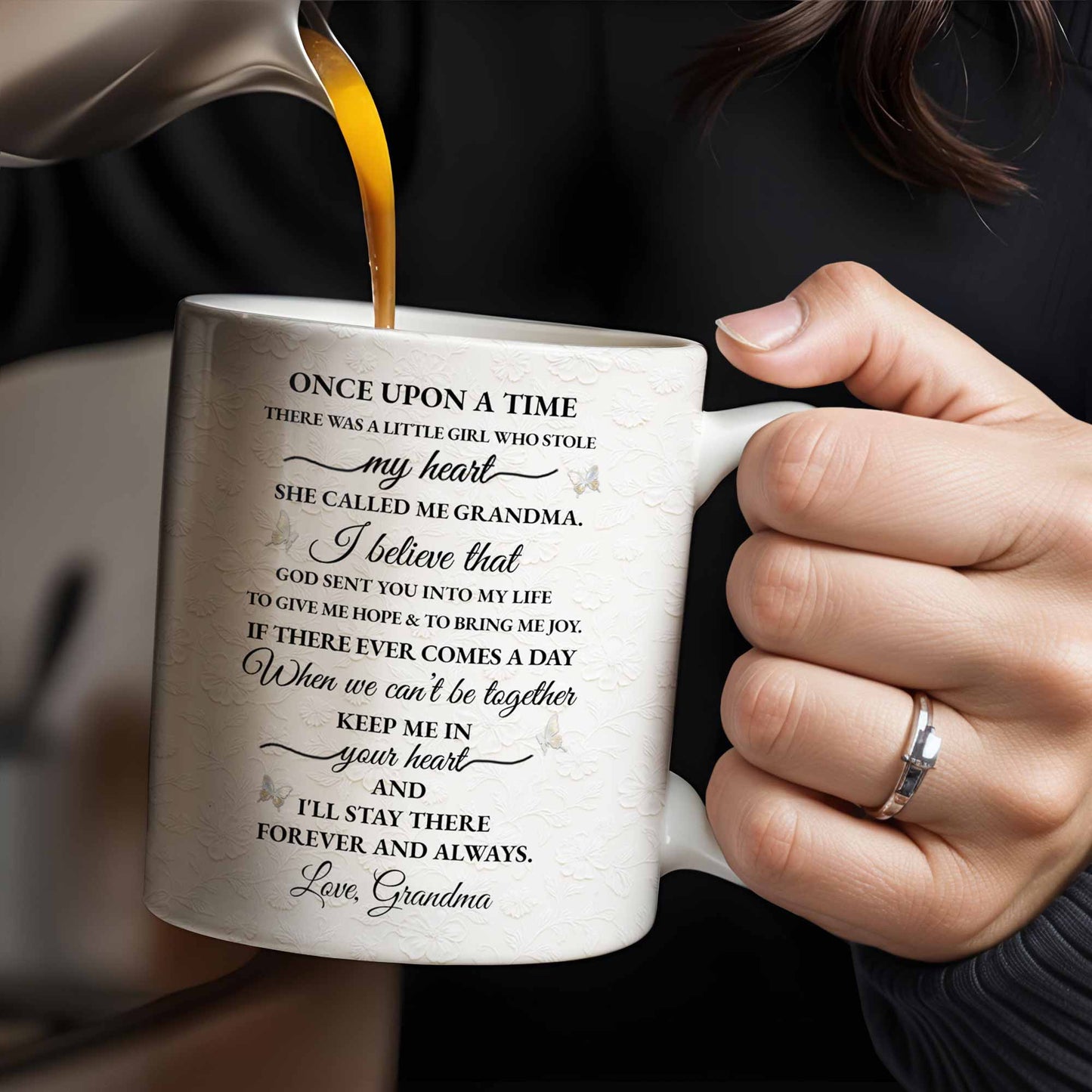 To My Granddaughter, Love Grandma, Beautiful Flower And Butterfly Design