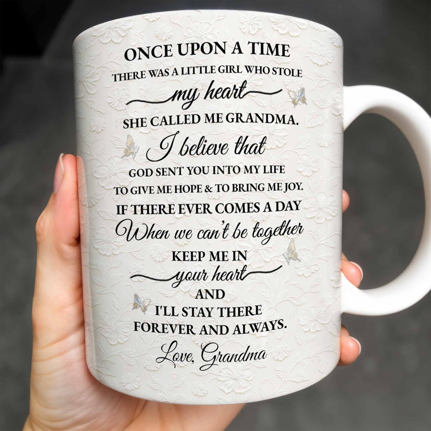 To My Granddaughter, Love Grandma, Beautiful Flower And Butterfly Design