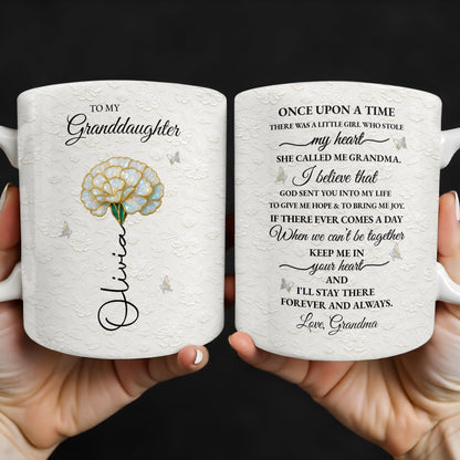 To My Granddaughter, Love Grandma, Beautiful Flower And Butterfly Design