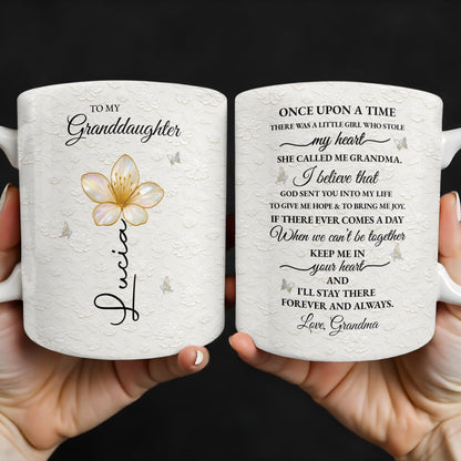 To My Granddaughter, Love Grandma, Beautiful Flower And Butterfly Design