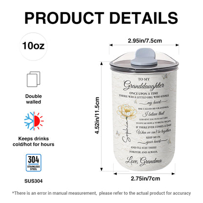 To My Granddaughter Once Upon A Time Flower And Butterfly - Personalized Custom 10oz Tumbler - GDT389_MTUM