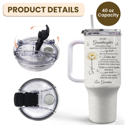 To My Granddaughter Once Upon A Time Flower Butterflies - Personalized 40oz Tumbler With Straw - GDT389_TBS