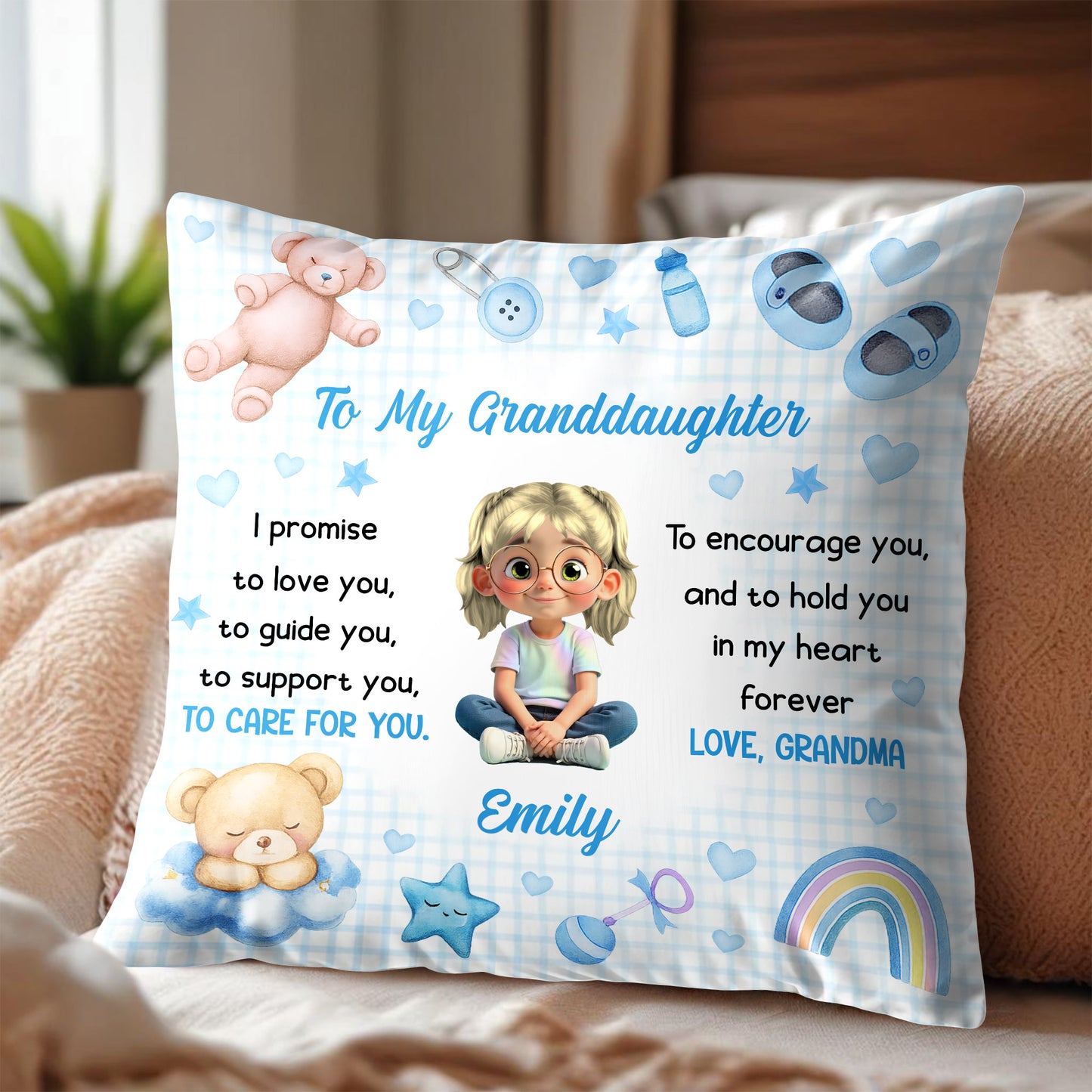 To My Granddaughter Love Promise Pillow