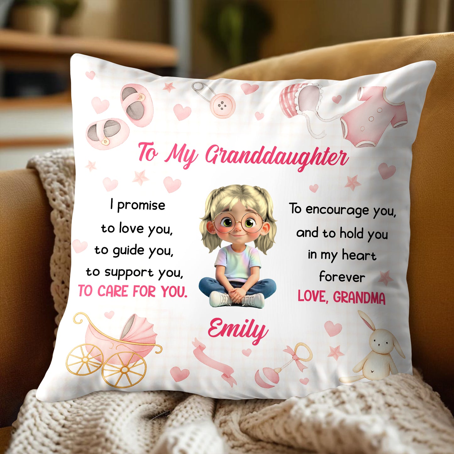 To My Granddaughter Love Promise Pillow