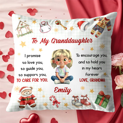 To My Granddaughter Love Promise Pillow